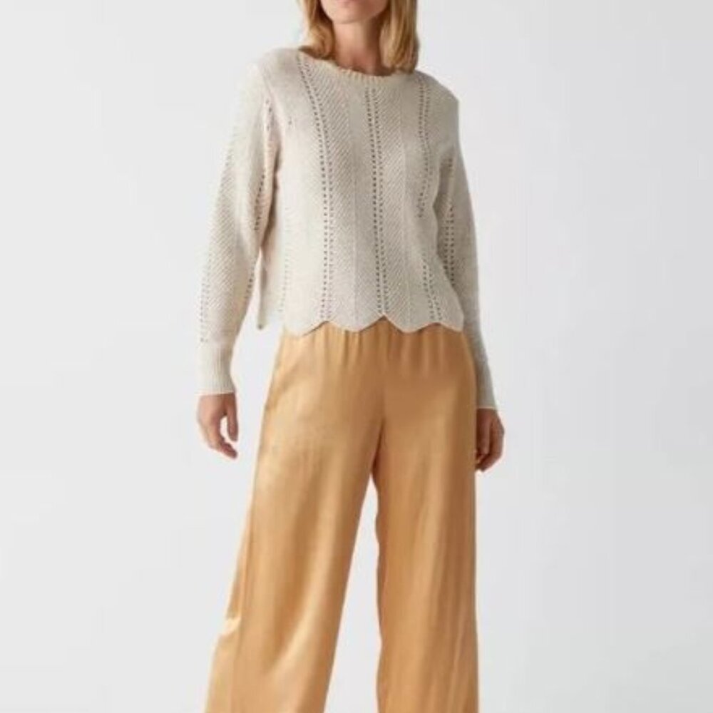Michael Stars Chenille Sweater Size LP Lakin Cropped Crew Neck Pullover NWT